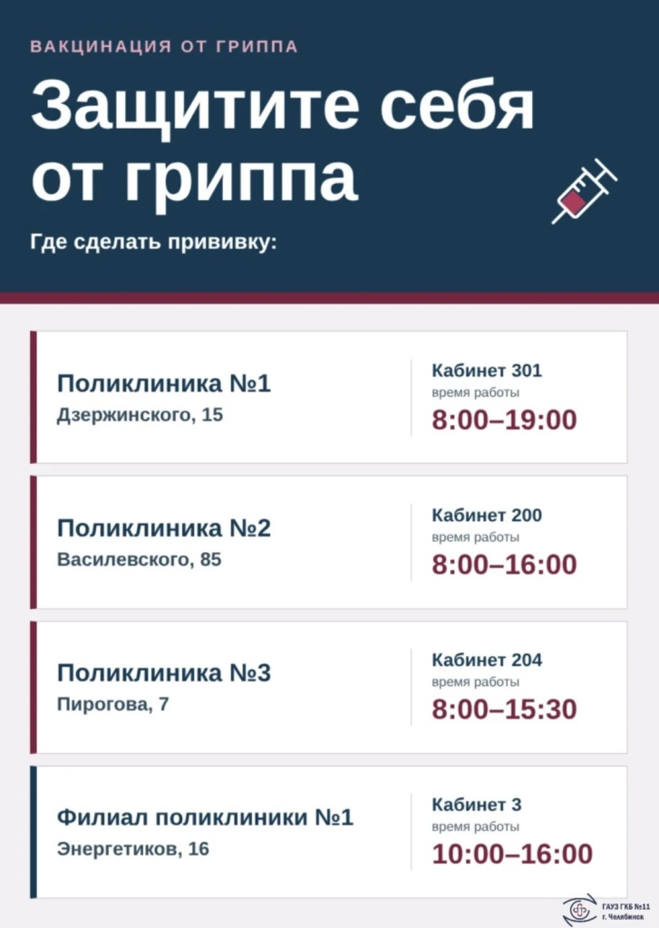 График прививок График